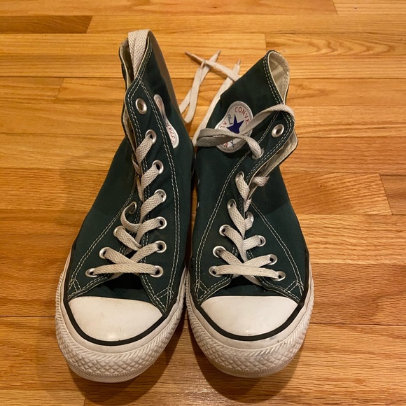 hunter green converse high tops